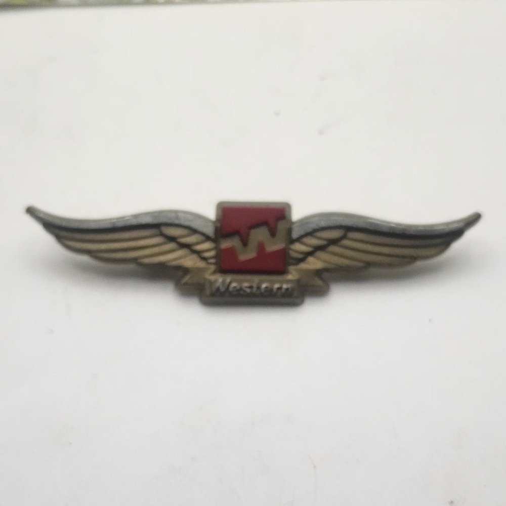 Western Airlines Junior Pilot Wings Pin Vintage Stoffel Seals Aviation Badge